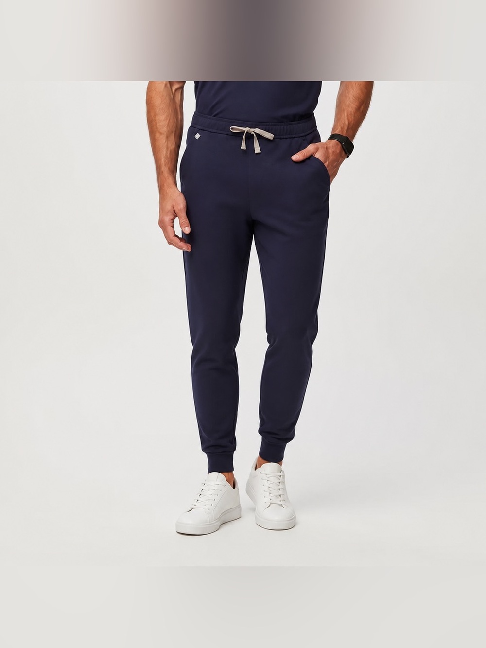 Figs Men's Tansen Navy Jogger Pants with Contrast Drawstring
